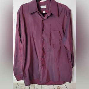 Van Husen Solid dress shirt-17” Neck 34/35 Sleeve Length .